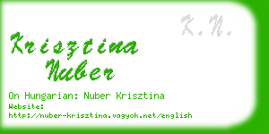 krisztina nuber business card